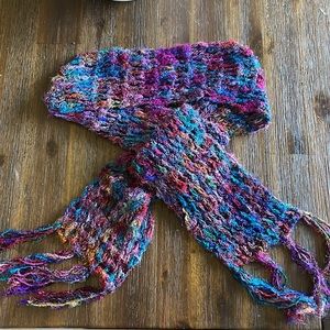 Gorgeous hand knit silk scarf